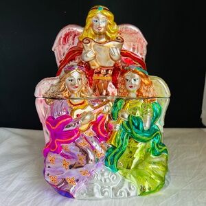 Christotopher Radko Angel Cookie Jar Canister Candy 2005 Hark the Herald Angels